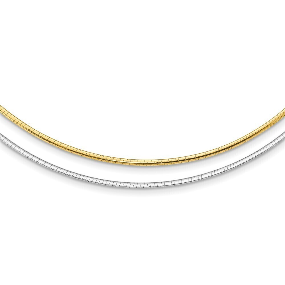 Kazi Luxury 14k Two-tone Reversible 2mm Omega Necklace